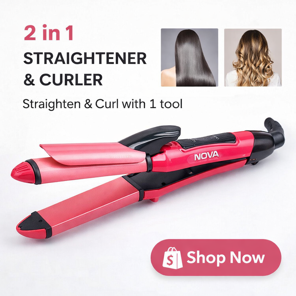 Nova Hair Straightener & Curler 2 In 1