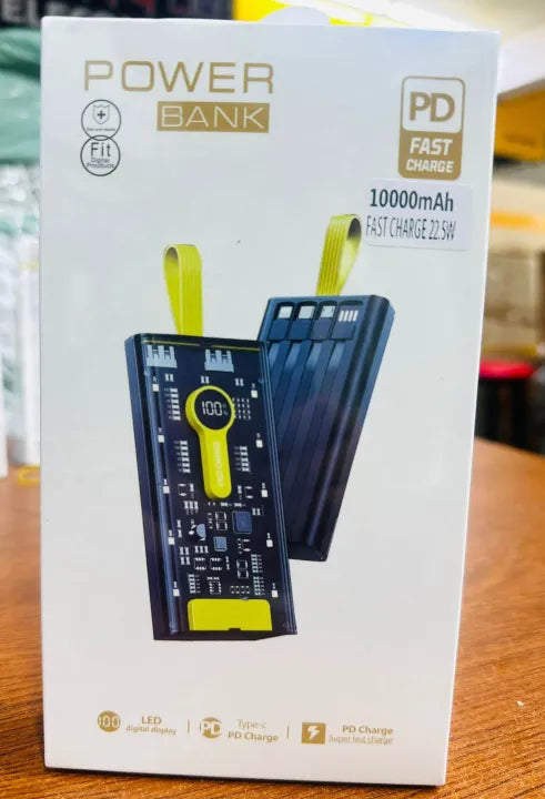 Premium Transparent 10000mAh Power Bank Quick Charge Technology