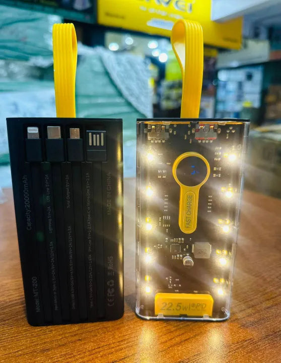 Premium Transparent 10000mAh Power Bank Quick Charge Technology