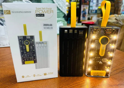 Premium Transparent 10000mAh Power Bank Quick Charge Technology