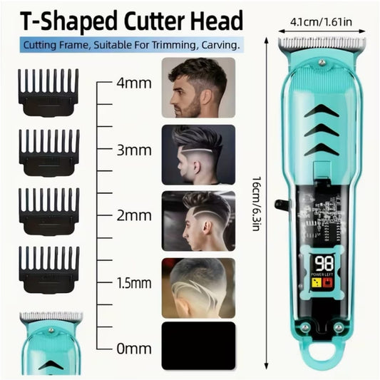 Professional T-Blade Hair Trimmer for Men with Adjustable Combs