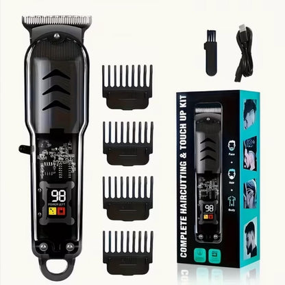Professional T-Blade Hair Trimmer for Men with Adjustable Combs