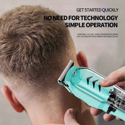 Professional T-Blade Hair Trimmer for Men with Adjustable Combs