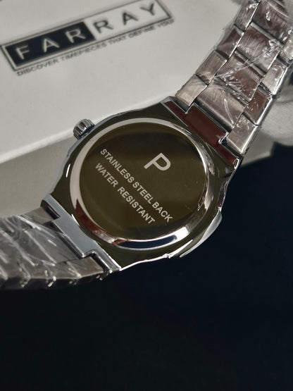 Luxury Stainless Steel Watch with Textured Dial