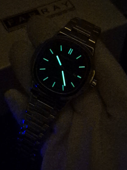 Luxury Stainless Steel Watch with Textured Dial